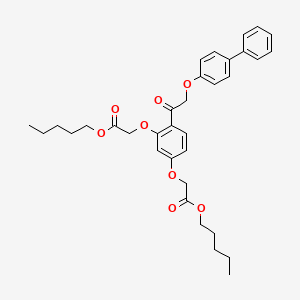 molecular formula C34H40O8 B7774584 Dipentyl 2,2'-[{4-[(biphenyl-4-yloxy)acetyl]benzene-1,3-diyl}bis(oxy)]diacetate 