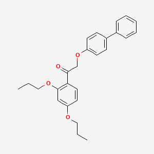 molecular formula C26H28O4 B7774602 1-(2,4-Dipropoxyphenyl)-2-(4-phenylphenoxy)ethanone 