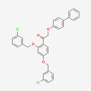 molecular formula C34H26Cl2O4 B7774610 2-(Biphenyl-4-yloxy)-1-{2,4-bis[(3-chlorobenzyl)oxy]phenyl}ethanone 