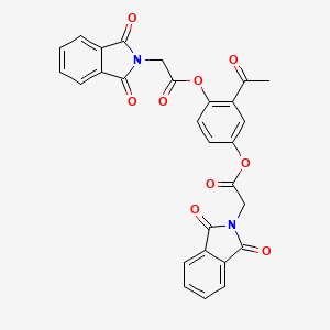 molecular formula C28H18N2O9 B7774648 [3-Acetyl-4-[2-(1,3-dioxoisoindol-2-yl)acetyl]oxyphenyl] 2-(1,3-dioxoisoindol-2-yl)acetate 