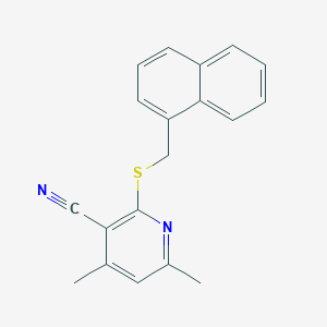 molecular formula C19H16N2S B7774785 4,6-Dimethyl-2-[(naphthalen-1-ylmethyl)sulfanyl]pyridine-3-carbonitrile 