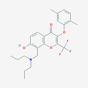molecular formula C25H28F3NO4 B7774794 3-(2,5-dimethylphenoxy)-8-[(dipropylamino)methyl]-7-hydroxy-2-(trifluoromethyl)-4H-chromen-4-one 