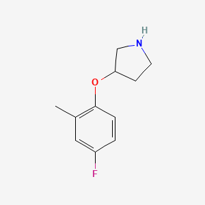 molecular formula C11H14FNO B7774900 3-(4-Fluoro-2-methylphenoxy)pyrrolidine 