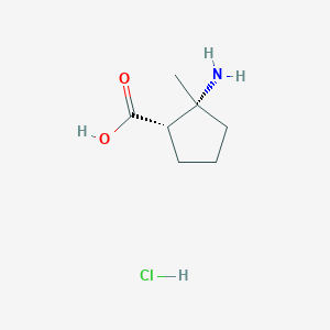 molecular formula C7H14ClNO2 B7774919 (1S,2R)-2-amino-2-methylcyclopentane-1-carboxylic acid;hydrochloride 