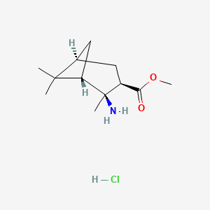 molecular formula C12H22ClNO2 B7774926 (1S,2S,3R,5S)-2-Amino-2,6,6-trimethyl-bicyclo[3.1.1]heptane-3-carboxylic acid methyl ester hydrochloride 