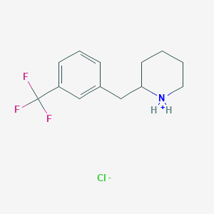 molecular formula C13H17ClF3N B7774943 2-[[3-(Trifluoromethyl)phenyl]methyl]piperidin-1-ium;chloride 