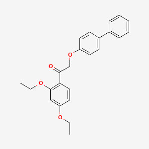 molecular formula C24H24O4 B7775008 1-(2,4-Diethoxyphenyl)-2-(4-phenylphenoxy)ethanone 