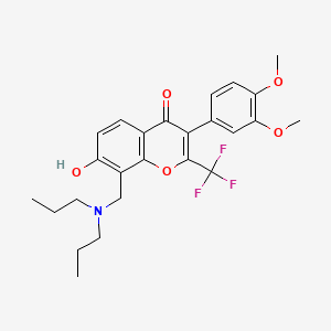 molecular formula C25H28F3NO5 B7775066 3-(3,4-dimethoxyphenyl)-8-[(dipropylamino)methyl]-7-hydroxy-2-(trifluoromethyl)-4H-chromen-4-one 