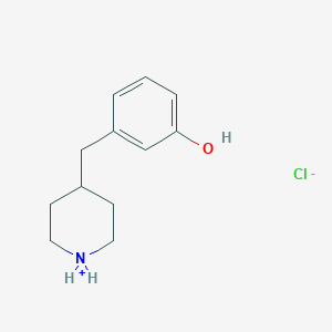 molecular formula C12H18ClNO B7775104 3-(Piperidin-1-ium-4-ylmethyl)phenol;chloride 
