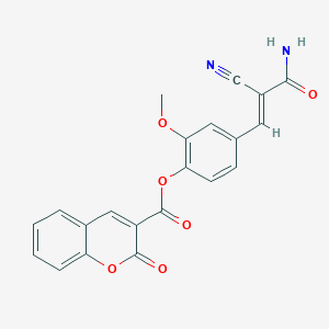 [4-[(E)-3-amino-2-cyano-3-oxoprop-1-enyl]-2-methoxyphenyl] 2-oxochromene-3-carboxylate