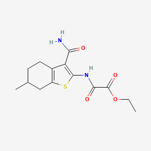 Ethyl [(3-carbamoyl-6-methyl-4,5,6,7-tetrahydro-1-benzothiophen-2-yl)amino](oxo)acetate