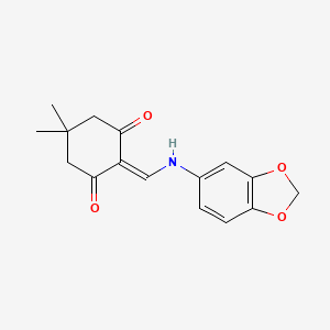 2-[(1,3-benzodioxol-5-ylamino)methylidene]-5,5-dimethylcyclohexane-1,3-dione