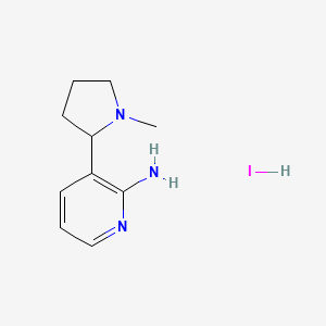 molecular formula C10H16IN3 B7775390 3-(1-methylpyrrolidin-2-yl)pyridin-2-amine Hydroiodide 