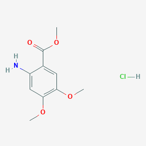molecular formula C10H14ClNO4 B7775401 Methyl 2-amino-4,5-dimethoxybenzoate;hydrochloride 