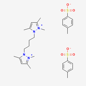 molecular formula C30H42N4O6S2 B7775556 2,2'-butane-1,4-diylbis(1,3,5-trimethyl-1H-pyrazol-2-ium) bis(4-methylbenzenesulfonate) 