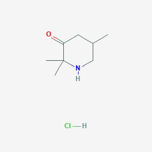 molecular formula C8H16ClNO B7775584 2,2,5-Trimethylpiperidin-3-one;hydrochloride 