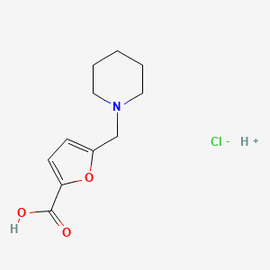 molecular formula C11H16ClNO3 B7775625 Hydron;5-(piperidin-1-ylmethyl)furan-2-carboxylic acid;chloride 