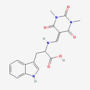 2-[(1,3-dimethyl-2,4,6-trioxo-1,3-diazinan-5-ylidene)methylamino]-3-(1H-indol-3-yl)propanoic acid