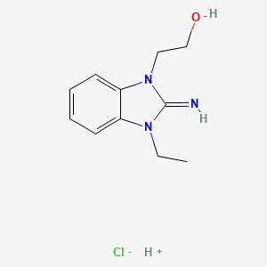molecular formula C11H16ClN3O B7775752 2-(3-Ethyl-2-iminobenzimidazol-1-yl)ethanol;hydron;chloride 
