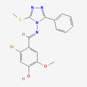 5-Bromo-2-methoxy-4-(((3-(methylthio)-5-phenyl-4H-1,2,4-triazol-4-yl)imino)methyl)phenol