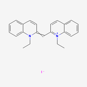 molecular formula C23H23IN2 B7775985 Quinolinium, 1-ethyl-2-[(1-ethyl-2(1H)-quinolinylidene)methyl]-, iodide 