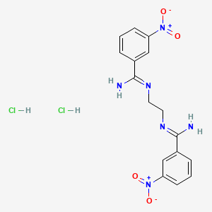 molecular formula C16H18Cl2N6O4 B7776029 N-(2-{[imino(3-nitrophenyl)methyl]amino}ethyl)-3-nitrobenzenecarboximidamide dihydrochloride 