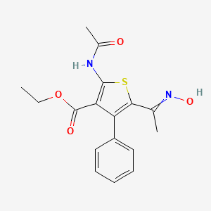molecular formula C17H18N2O4S B7776165 ethyl 2-acetamido-5-(N-hydroxy-C-methylcarbonimidoyl)-4-phenylthiophene-3-carboxylate 