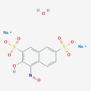 molecular formula C10H7NNa2O9S2 B7776194 DisodiuM 1-Nitroso-2-naphthol-3,6-disulfonate Monohydrate 