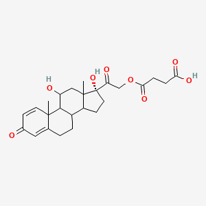 molecular formula C25H32O8 B7776245 4-[(11,17-Dihydroxy-3,20-dioxopregna-1,4-dien-21-yl)oxy]-4-oxobutanoic acid 