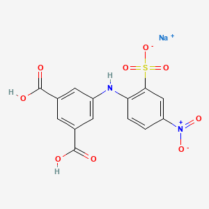 molecular formula C14H9N2NaO9S B7776363 2-[(3,5-Dicarboxyphenyl)amino]-5-nitrobenzenesulfonate (Na+) 