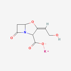 molecular formula C8H8KNO5 B7776368 (3E)-3-(2-Hydroxyethylidene)-7-oxo-4-oxa-1-azabicyclo[3.2.0]heptane-2-carboxylate (K+) 