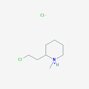 molecular formula C8H17Cl2N B7776416 2-(2-Chloroethyl)-1-methylpiperidin-1-ium;chloride 