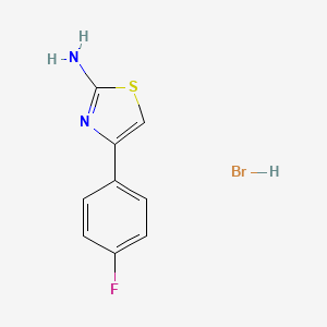 molecular formula C9H8BrFN2S B7776421 4-(4-Fluorophenyl)-1,3-thiazol-2-aminehydrobromide 