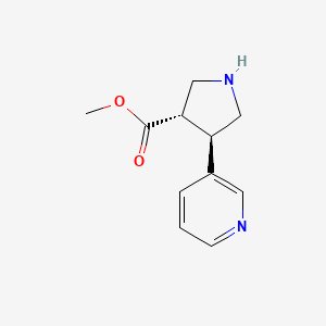 molecular formula C11H14N2O2 B7776428 trans (+/-) 4-(3-Pyridyl)pyrrolidine-3-methylcarboxylate 