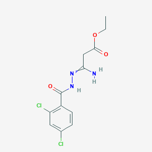 molecular formula C12H13Cl2N3O3 B7776509 Ethyl 3-(2-(2,4-dichlorobenzoyl)hydrazinyl)-3-iminopropanoate 