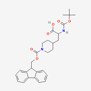 molecular formula C28H34N2O6 B7776598 4-(2-Tert-butoxycarbonylamino-2-carboxy-ethyl)-piperidine-1-carboxylic acid 9H-fluoren-9-ylmethyl ester 