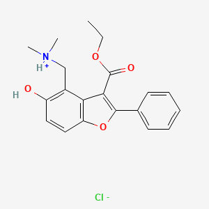 molecular formula C20H22ClNO4 B7776730 2-Phenyl-3-carbethoxy-4-dimethylaminomethyl-5-hydroxybenzofuran hydrochloride 