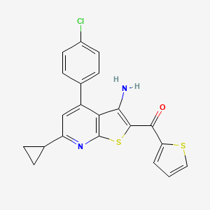molecular formula C21H15ClN2OS2 B7776793 [3-Amino-4-(4-chlorophenyl)-6-cyclopropylthieno[2,3-b]pyridin-2-yl](thien-2-yl)methanone 