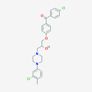 molecular formula C27H28Cl2N2O3 B7776814 1-[4-(3-Chloro-4-methylphenyl)piperazin-1-yl]-3-[4-(4-chlorobenzoyl)phenoxy]propan-2-ol 