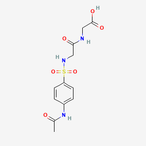 molecular formula C12H15N3O6S B7776820 N-{[4-(acetylamino)phenyl]sulfonyl}glycylglycine CAS No. 314744-47-3