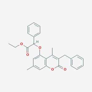 molecular formula C28H26O5 B7776907 ethyl [(3-benzyl-4,7-dimethyl-2-oxo-2H-chromen-5-yl)oxy](phenyl)acetate 