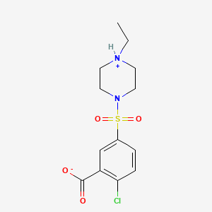 2-Chloro-5-(4-ethylpiperazin-4-ium-1-yl)sulfonylbenzoate