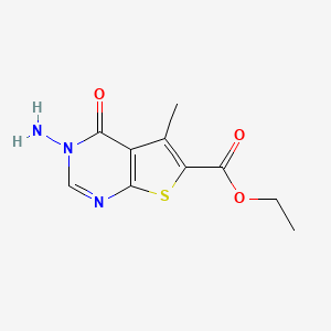molecular formula C10H11N3O3S B7777071 Ethyl3-amino-5-methyl-4-oxo-3,4-dihydrothieno[2,3-d]pyrimidine-6-carboxylate 