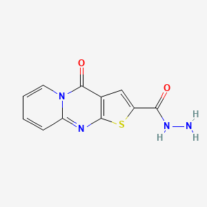 2-Oxo-6-thia-1,8-diazatricyclo[7.4.0.0,3,7]trideca-3(7),4,8,10,12-pentaene-5-carbohydrazide