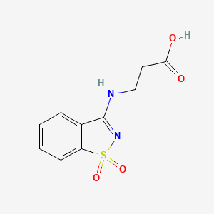 molecular formula C10H10N2O4S B7777242 3-[(1,1-dioxo-1,2-benzothiazol-3-yl)amino]propanoic acid 