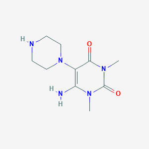 6-Amino-1,3-dimethyl-5-(piperazin-1-yl)-1,2,3,4-tetrahydropyrimidine-2,4-dione