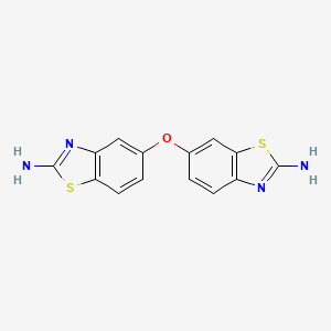 molecular formula C14H10N4OS2 B7777878 6-[(2-Amino-1,3-benzothiazol-5-yl)oxy]-1,3-benzothiazol-2-amine 