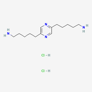 molecular formula C14H28Cl2N4 B7777883 5-[5-(5-Aminopentyl)pyrazin-2-yl]pentan-1-amine dihydrochloride 