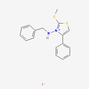 molecular formula C17H17IN2S2 B7777950 3-(Benzylamino)-2-(methylsulfanyl)-4-phenyl-1,3-thiazol-3-ium iodide 