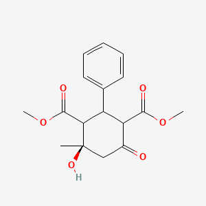 molecular formula C17H20O6 B7777959 Dimethyl (4R)-4-hydroxy-4-methyl-6-oxo-2-phenylcyclohexane-1,3-dicarboxylate 